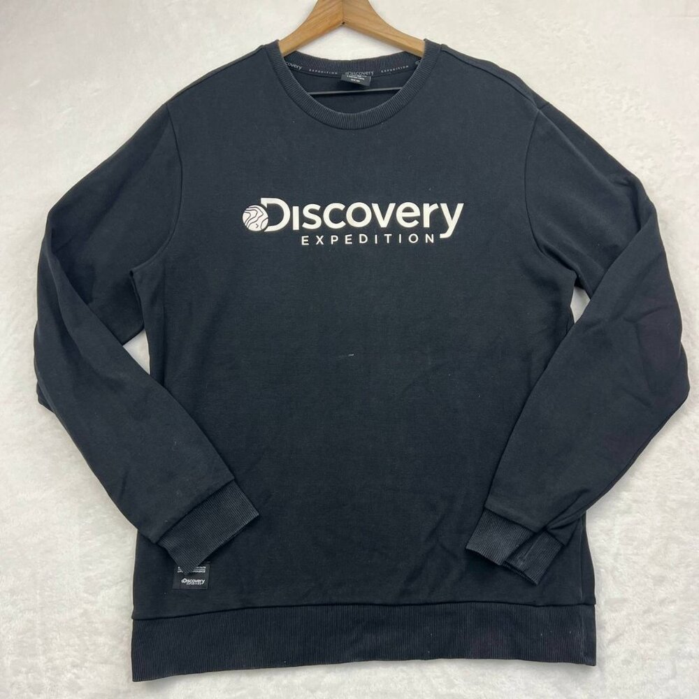 Discovery Expedition‎ Shirt Men Large Black Sweatshirt Pullover Long Sleeves L